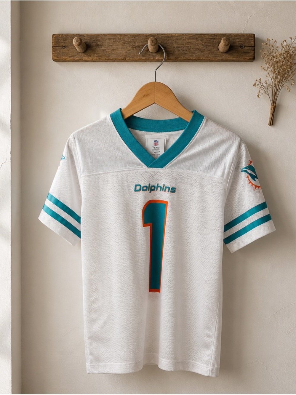 NFL Youth Football Jersey in Teal and White